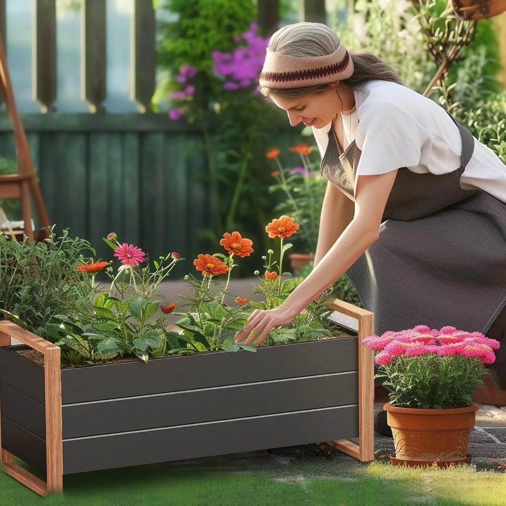 Planter Boxes Combo Outdoor,Metal Raised Garden Beds with Legs, Elevated Garden Planter Boxes for Herb Vegetables Flowers Fruits