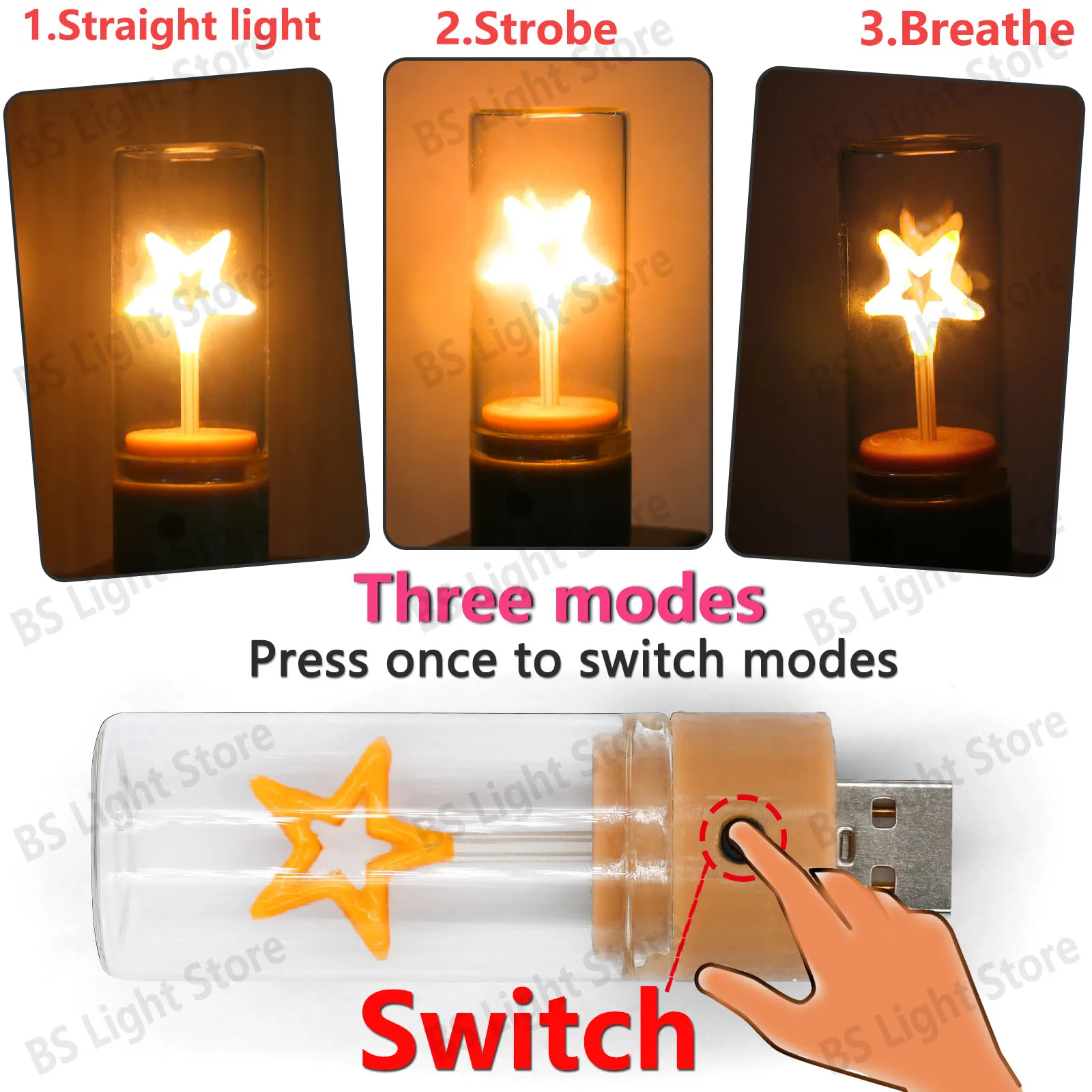 مجموعة من أضواء LED 5 فولت ثلاثة أوضاع خيوط إبداعية لمبات إضاءة إديسون الرجعية لتزيين الغرفة لمبة إضاءة ليلية لعيد الميلاد والعام الجديد