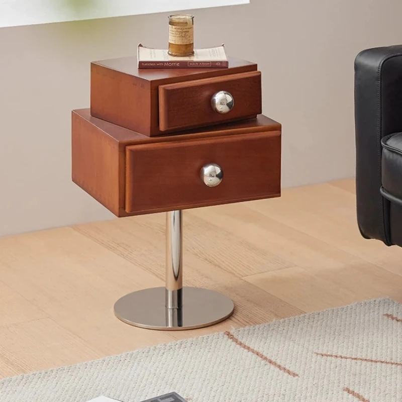 S-C  antique style bedside solid wood rotating small cabinet small apartment bedroom wind bedside cabinetX-C
