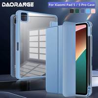 For Mi Pad 7&7Pro Case with Pen Holder For Xiaomi Pad 5  Transparent Cover For Xiaomi 6 Case 11 inch with Auto Wake UP Funda