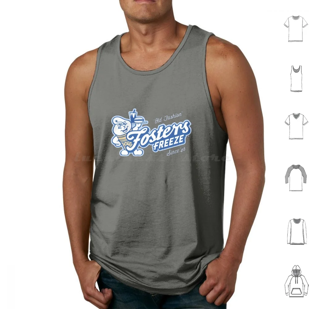 Fosters Freeze Cafe Tank Tops Print Cotton Restaurants Food Ice Cream Pasta Cafe Leci Salad Cool Resto Logo Food Lovers