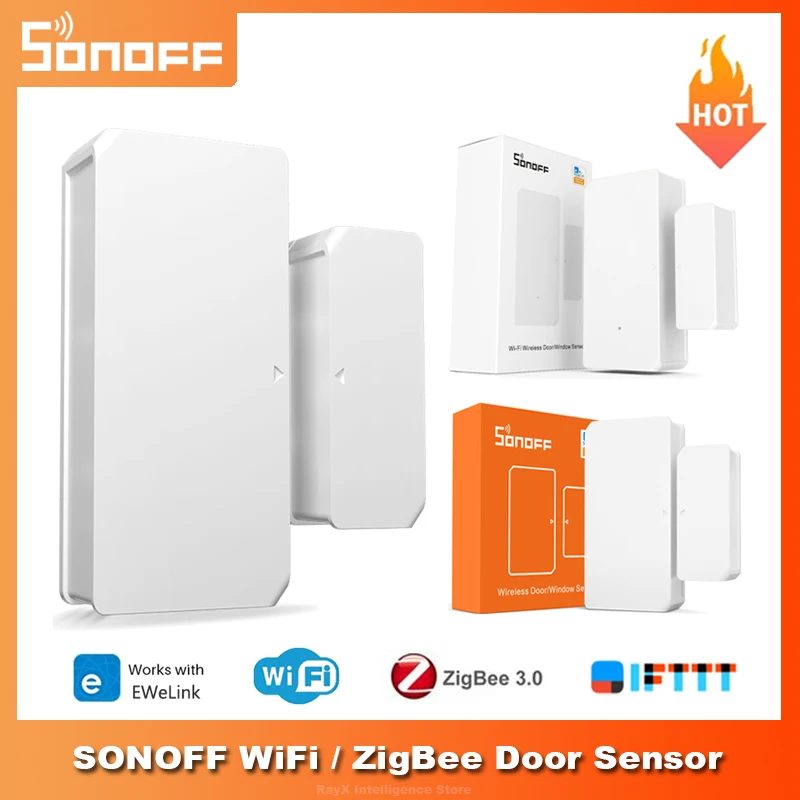 SONOFF DW2 WiFi/ SNZB-04 okno Zigbee czujnik drzwi drzwi otwarte/zamknięte detektory aplikacja EWeLink powiadomienia inteligentne Alarm bezpieczeństwa w domu