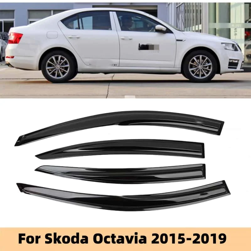 

Для Skoda Octavia 2015-2019 автомобильный козырек на боковое окно, дефлектор, вентиляционные навесы, навесы, защита от дождя, автомобильные аксессуары