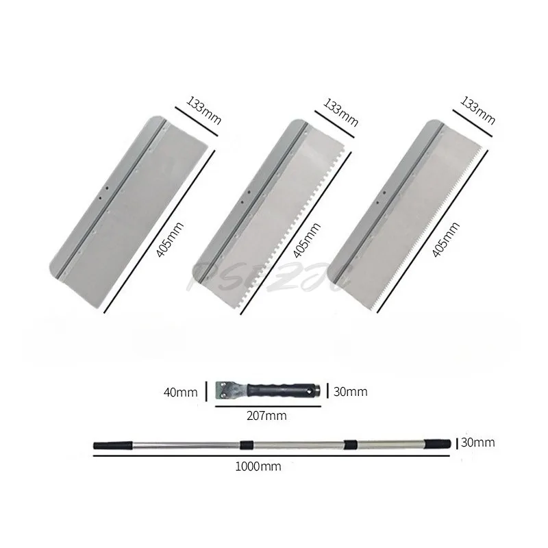 Standing Push Blade with Interchangeable Head and Adjustable Telescopic Rod Floor Scraper Cement Self Leveling Scraper