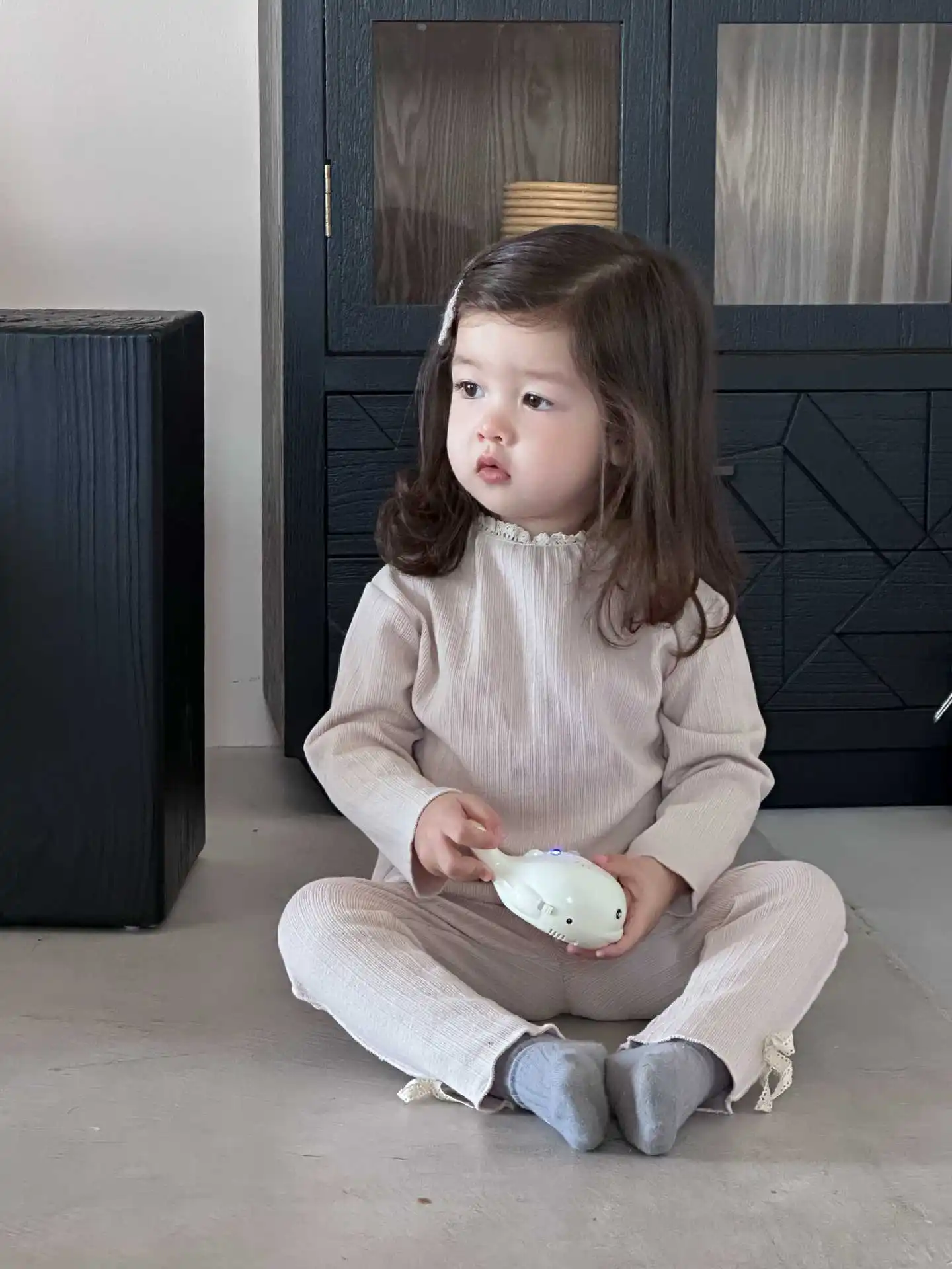 2025 outono novo bebê menina manga longa conjunto de roupas sólida da criança topos + arco leggings 2 pçs terno da criança pijamas outfits