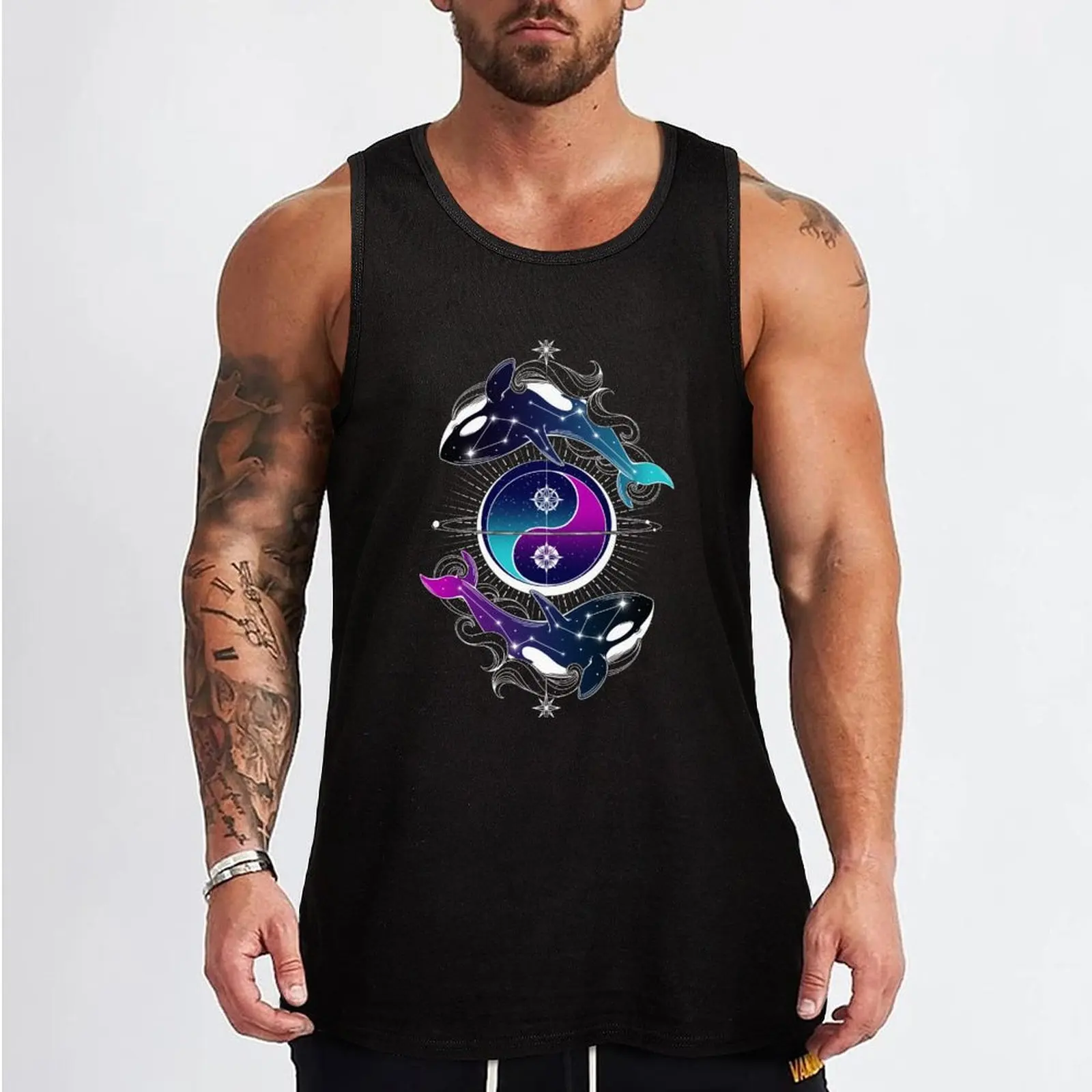 Starry Harmonic Orca Tank Top Men's gym articles sleeveless jackets Men's sleeveless t-shirt