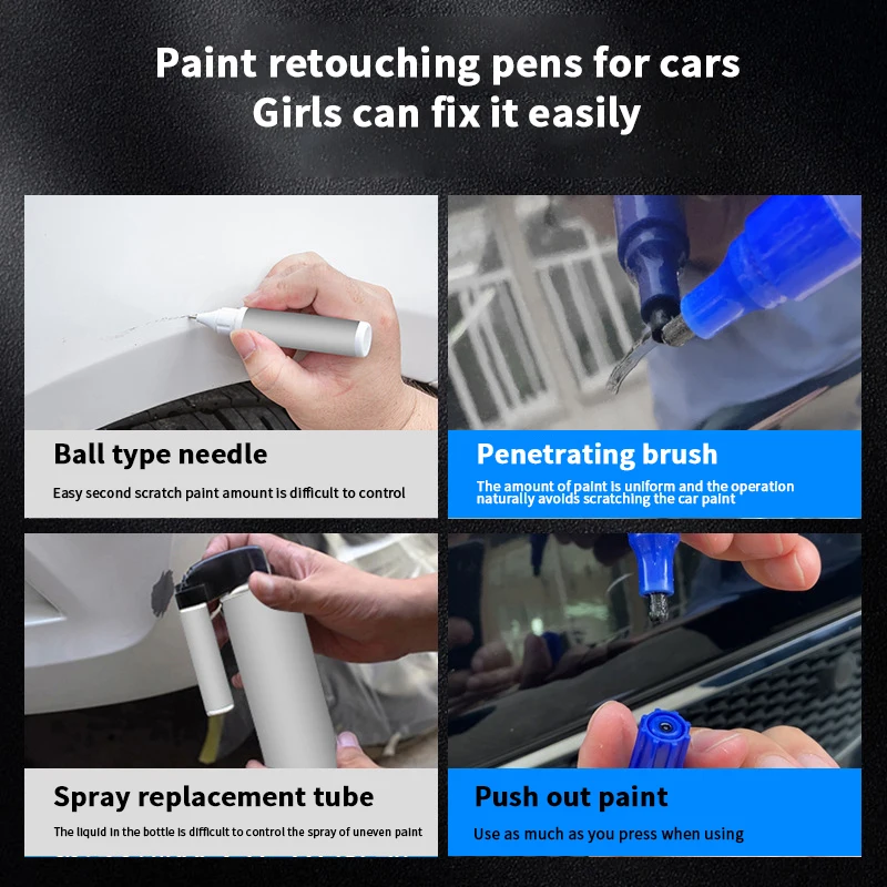 Car Paintbrush White From The Spray Paint Black Paint Pen Repair Car Paint To Remove Marks Car Scratch Repair Tool