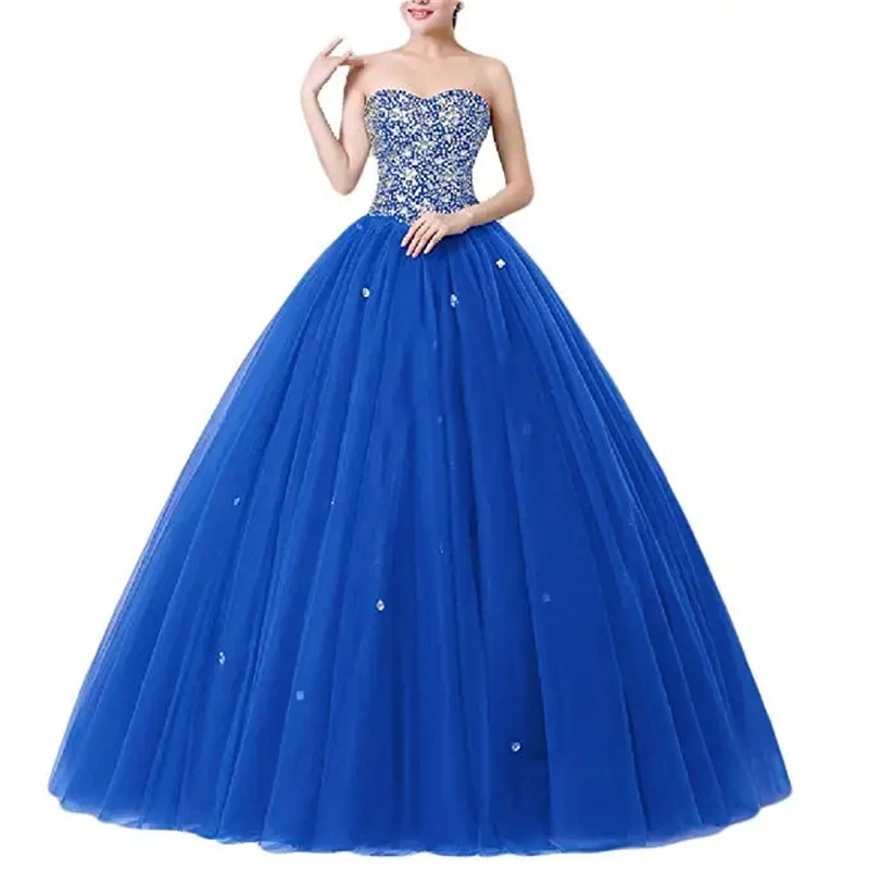 Bealegantom-vestido De quinceañera con cuentas para mujer, traje De baile con escote Corazón y lentejuelas, con cordones, para fiesta De graduación, B2024-49