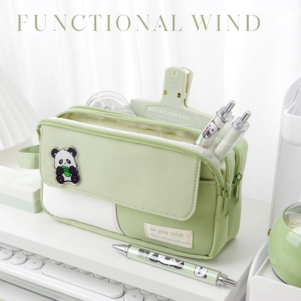 1 Piece New Simple High Capacity Pencil Case High School Students Pen Bag Zipper Stationery Supplies