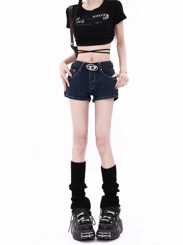 

plus Size Hot Girl Tight Fit Denim Super Short Shorts Women Spring Fat MM Low Waist Slimming Small Size Hot Pants