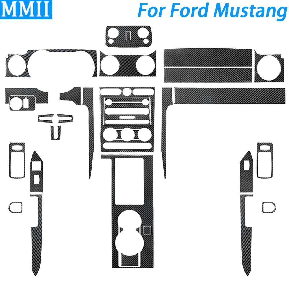 

For Ford Mustang 2005-2009 Accessories Carbon Fiber Center Console Gear Shift Air Vent Outlet Trim Suit Car Interior Sticker