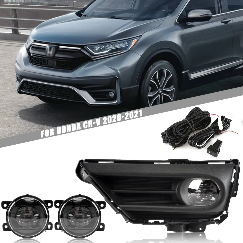 

Обновление противотуманной фары переднего бампера для Honda CRV CR-V 2020 2021 2022, версия, дополнительный светодиодный переключатель противотуманных фар + проводка