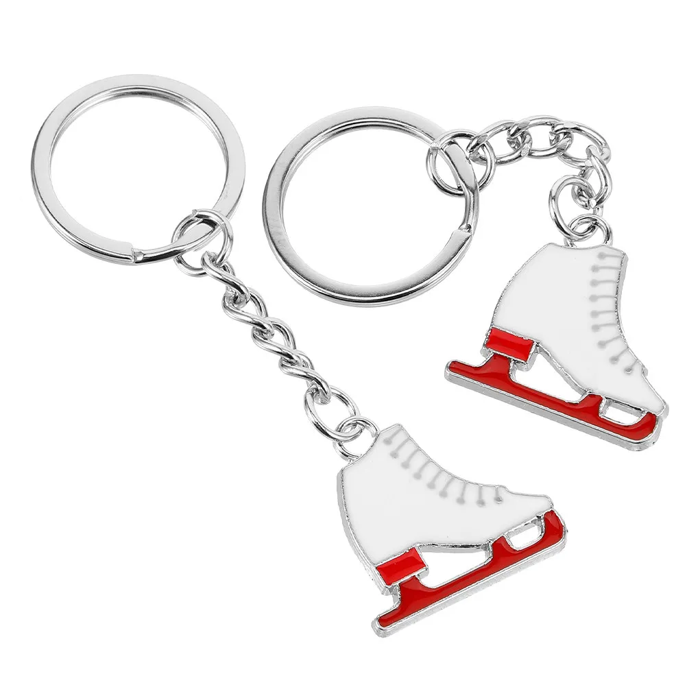 

2 шт. Брелоки для ключей в виде коньков из сплава, милые декоративные подвески для сумок, портативные, для зимних вечеринок, сувениры, брелоки для коньков