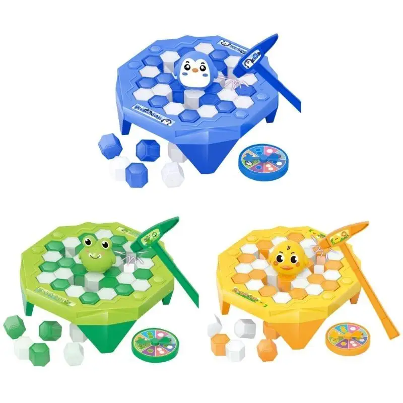

R6FE Children Adult Board Game Stress Relief Toy Penguins Knocking Ice Game