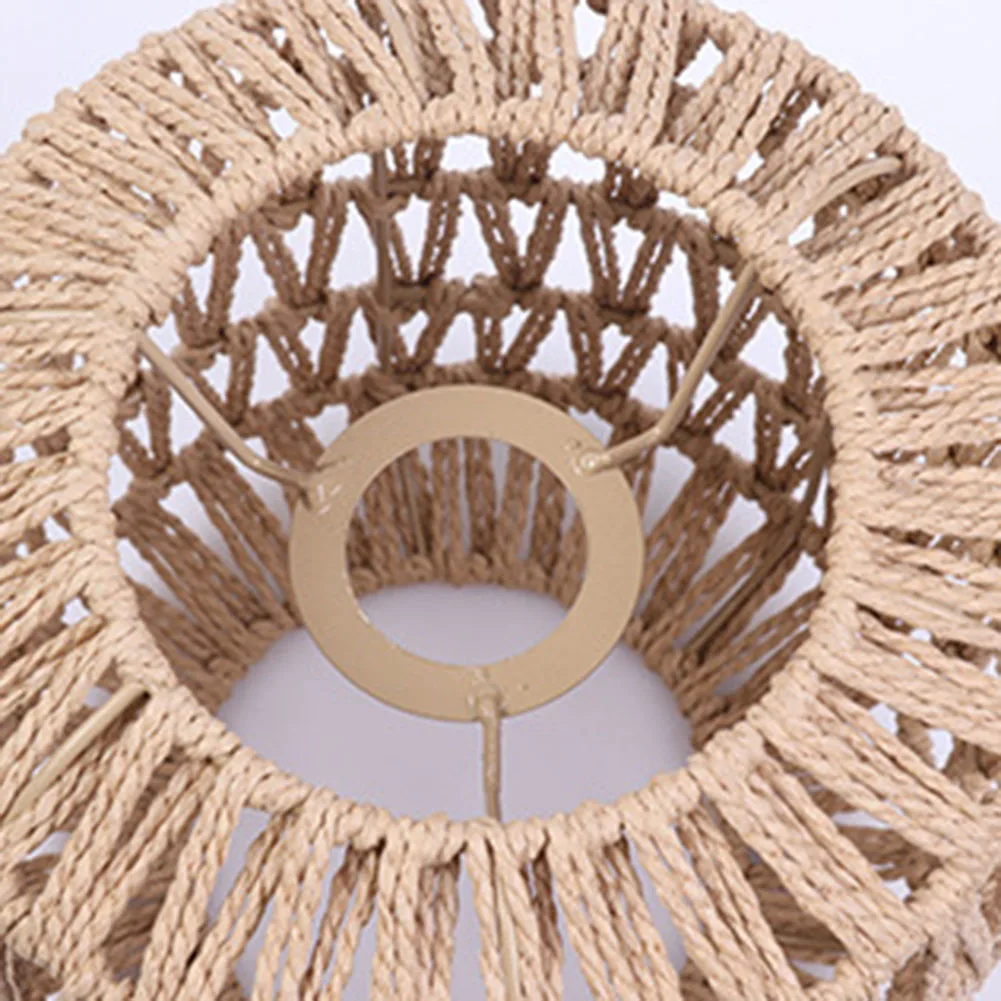 

Simulated Rattan Hanging Lampshade Vintage Chandelier Lamp Shade Bulb Guard Cage for Living Room Bedroom Hotel Restaurant