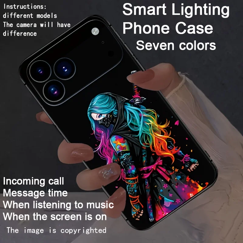 2027 Top Cool Anime Design LED Light Up Glass Phone Case Back Cover For iPhone Air 18 17 16 E 15 14 13 12 11 Pro Max XS 8 Plus