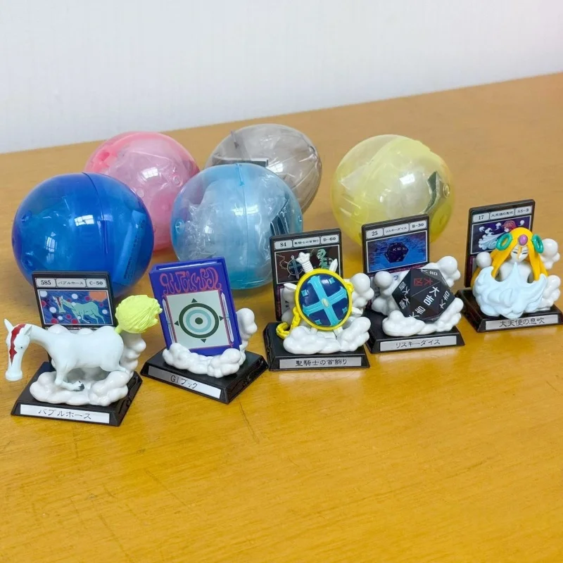 Bandai Gashapon Hunter X Hunter Greed Island Spell Card Figure Set Risk Dice Angels Breath Collectible Miniature Display Model