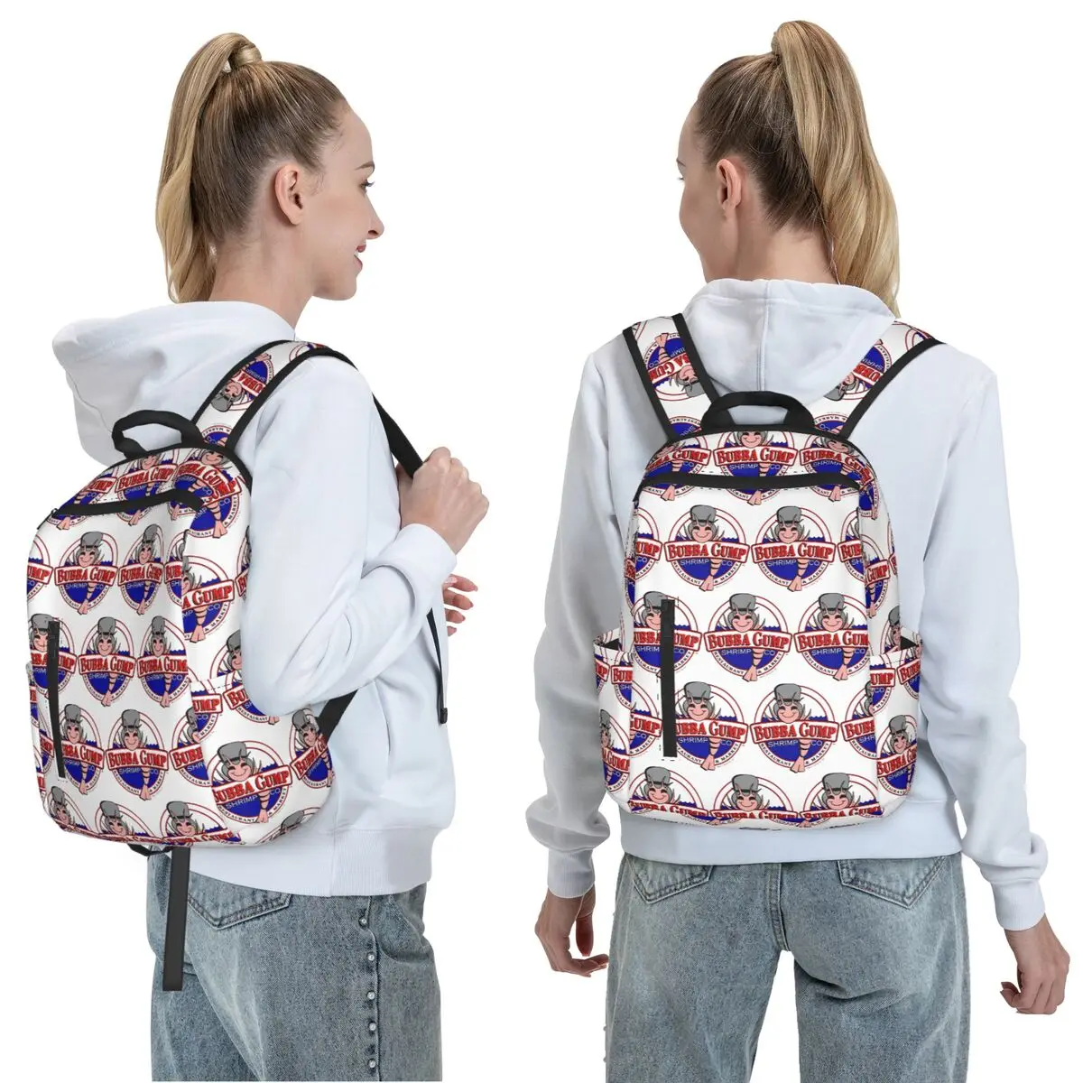 Bubba Gump Forest Shrimp Seafood Backpack Daypack Large Capacity Children BookBag School Bag Shoulder Bags for Men Women