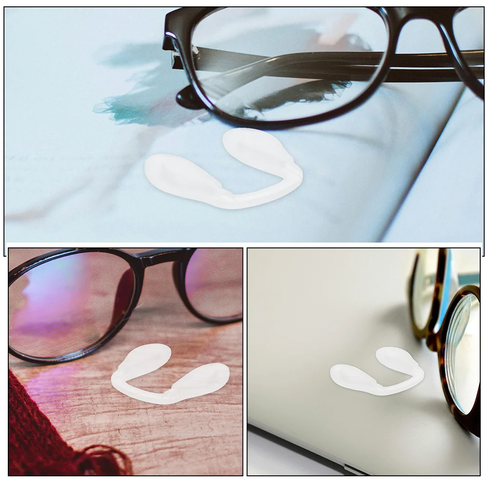 4 Pcs One-piece Nose Bracket Glasses Pad Universal Eyeglasses Pads Silica Gel Bridge for