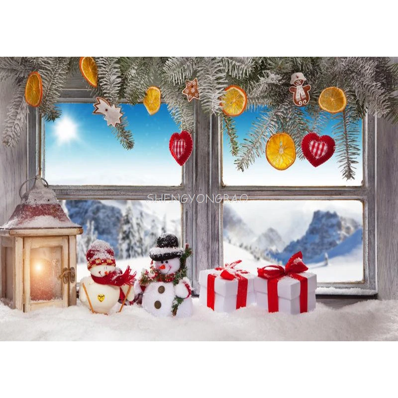 ZHISUXI Vinyl Custom Christmas day Photography Backdrops Prop Christmas gift Windows theme Photo Studio Background 20924XTW-05 image 5