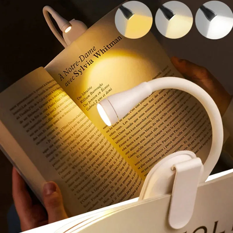 

Foldable Mini Book Light Eye Protection Light Clip-on 360° Flip Study Lamp Rechargeable Battery Travel Bedroom Reading Lamp