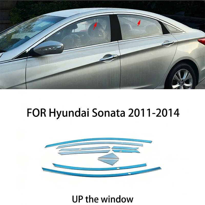 

Автомобильные аксессуары, подходят для Hyundai Sonata 2011-2014, нержавеющая сталь, хромированная полоса для молдинга окна, накладка на порог, боковая крышка