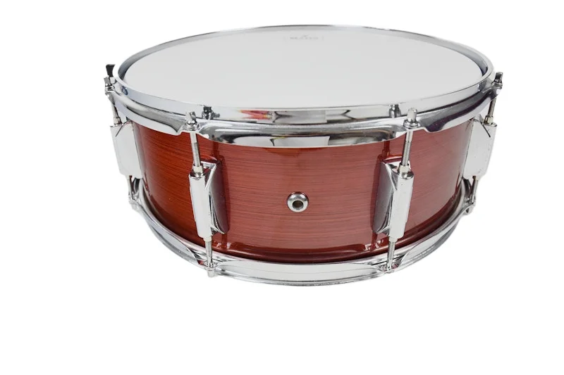 14 inch brushed burgundy, small snare drum, sandblasted drum skin, marching snare drum