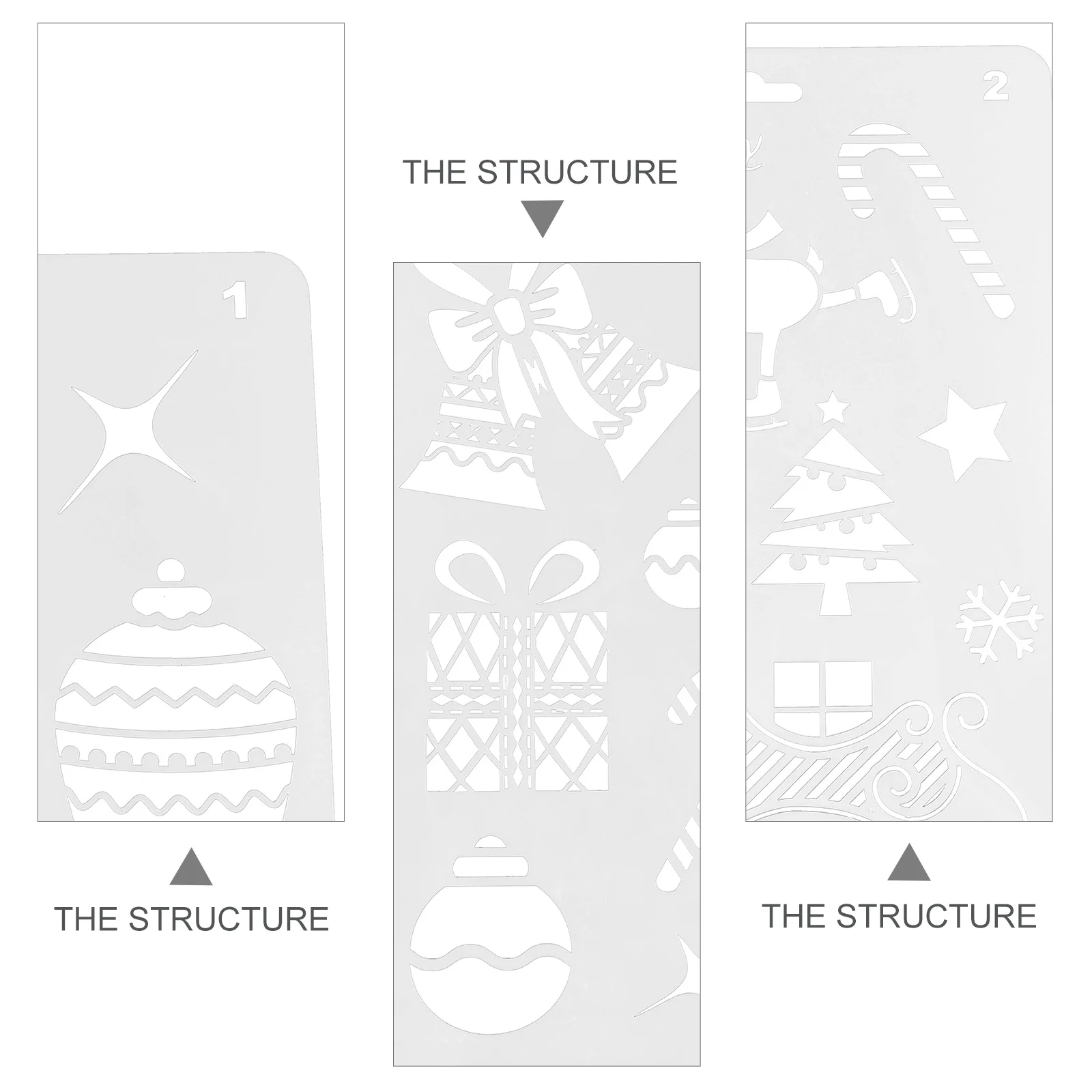 

12Pcs Christmas Drawing Stencils Hollow Painting Templates DIY Kids Creativity Craft Holiday Pattern Christmas Stencils
