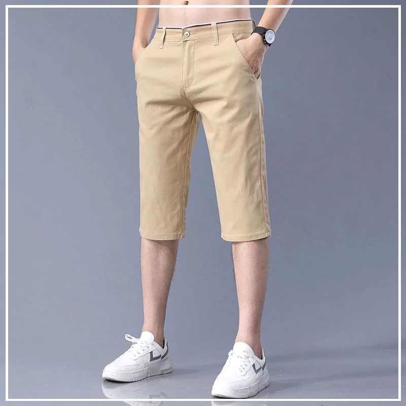 2024 Summer Thin Style Loose Casual Straight Appear Thin Temperament Handsome Fashion Solid Color Breathable Men's Shorts