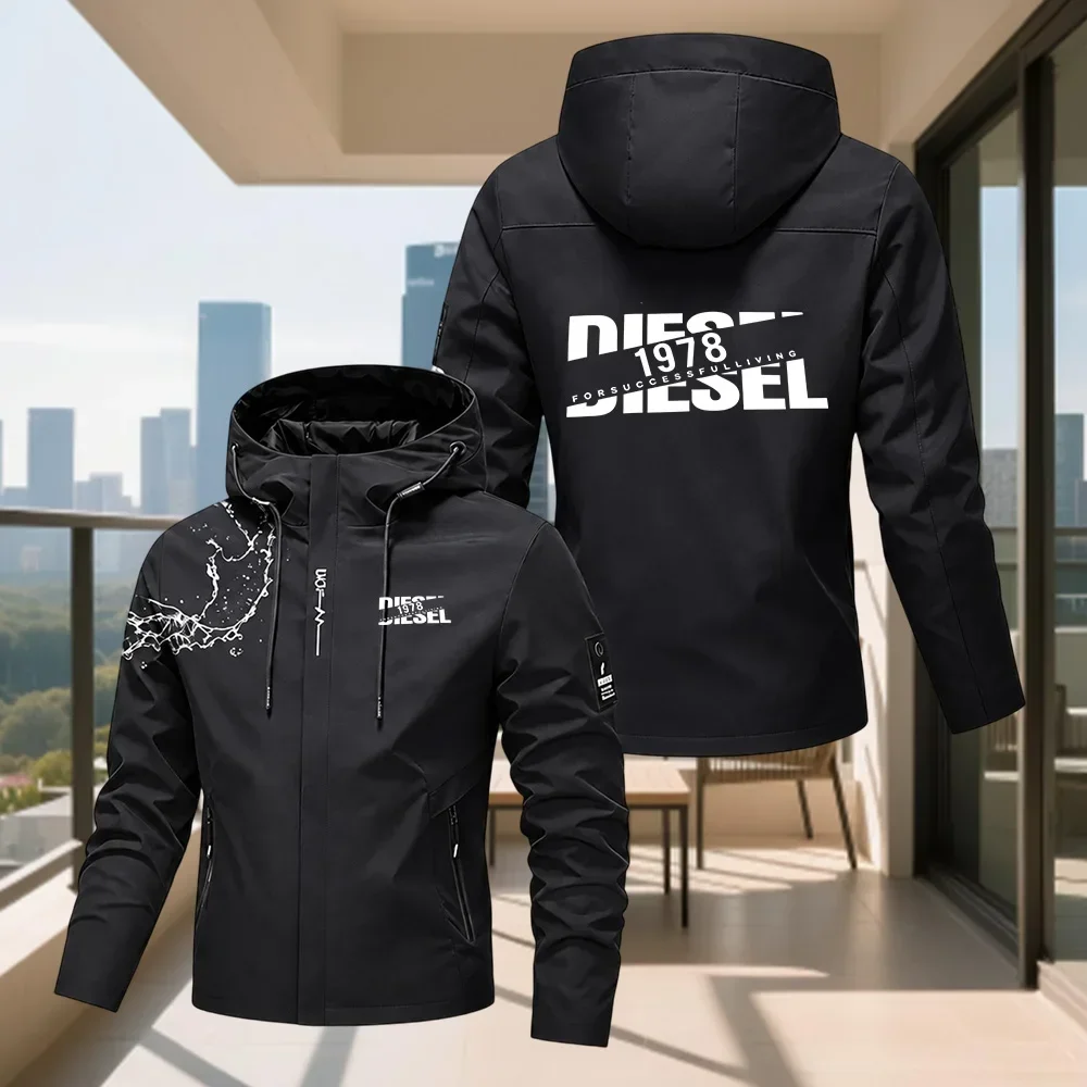 New Men's Waterproof Rain Jacket Lightweight Outer Hooded Outdoor Raincoat Hiking Windproof Jacket Climbing Outdoor Jackets