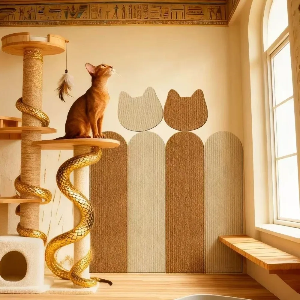 Self-Adhesive Cat Scratching Board No Shedding Non-Damaging To Claws Wall Sticker Trimmable Wear-Resistant Cat Scratcher Mat