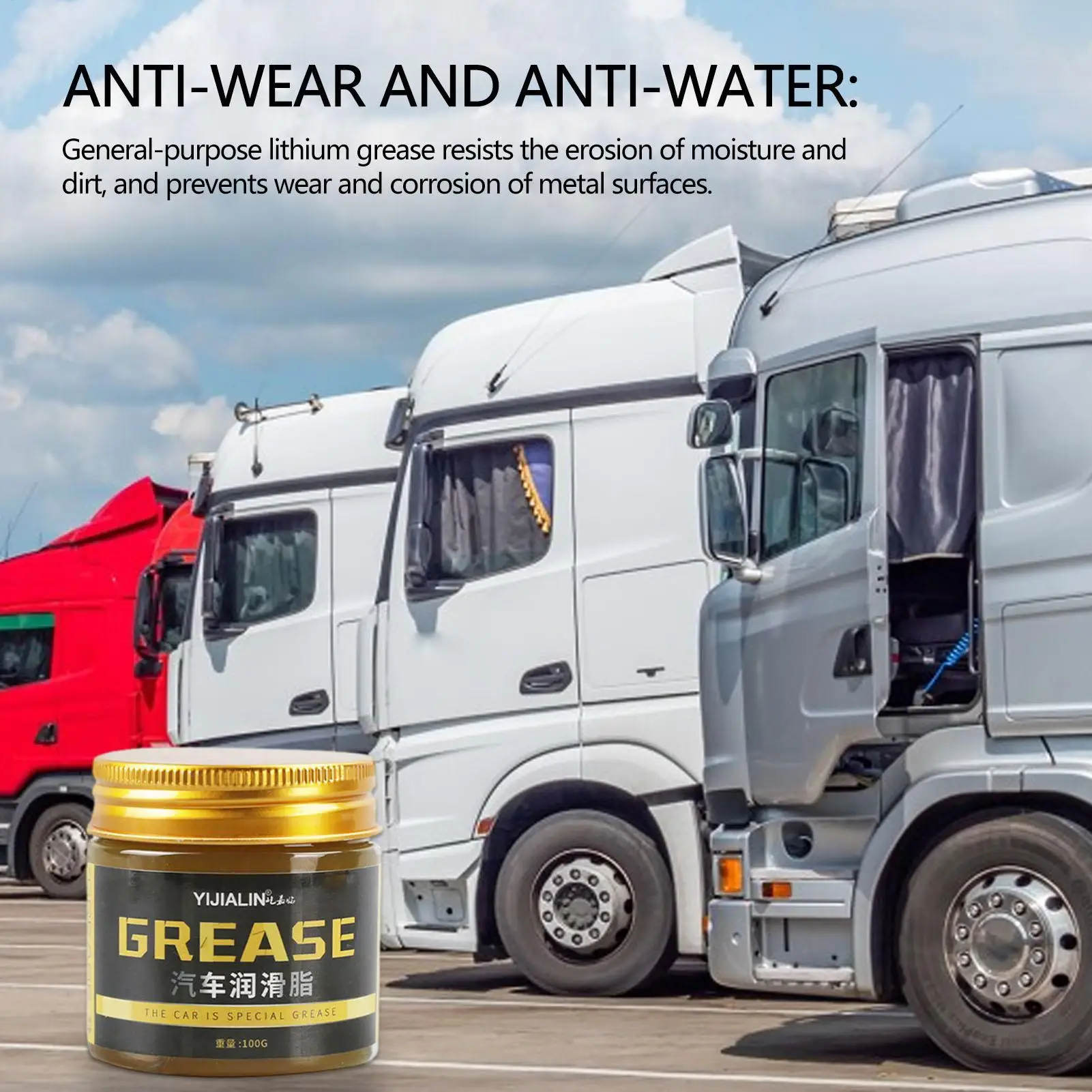 Lubrificante mecânico sintético amarelo graxa roda rolamento engrenagem graxa pista de alta temperatura resistente ao desgaste óleo portátil