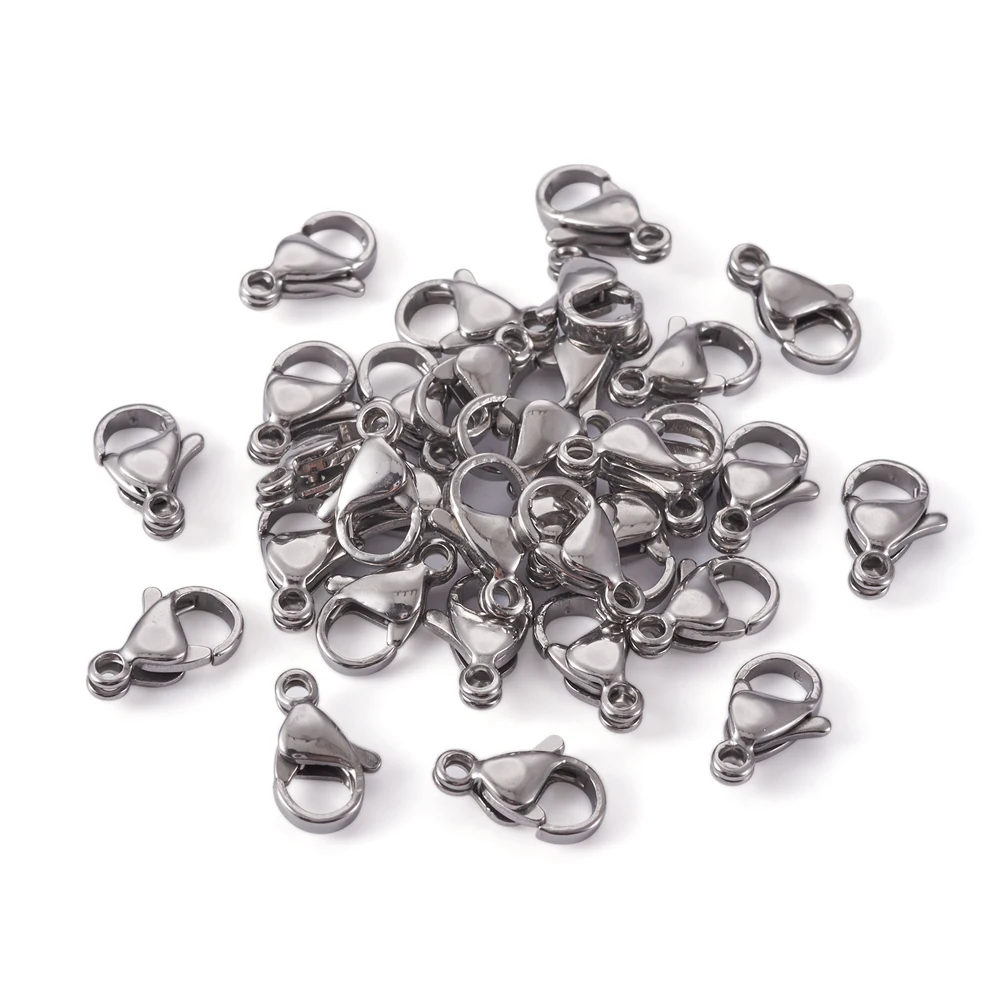 

200pcs 304 Stainless Steel Lobster Claw Clasps for jewelry DIY making supplies accessories, Stainless Steel Color F60