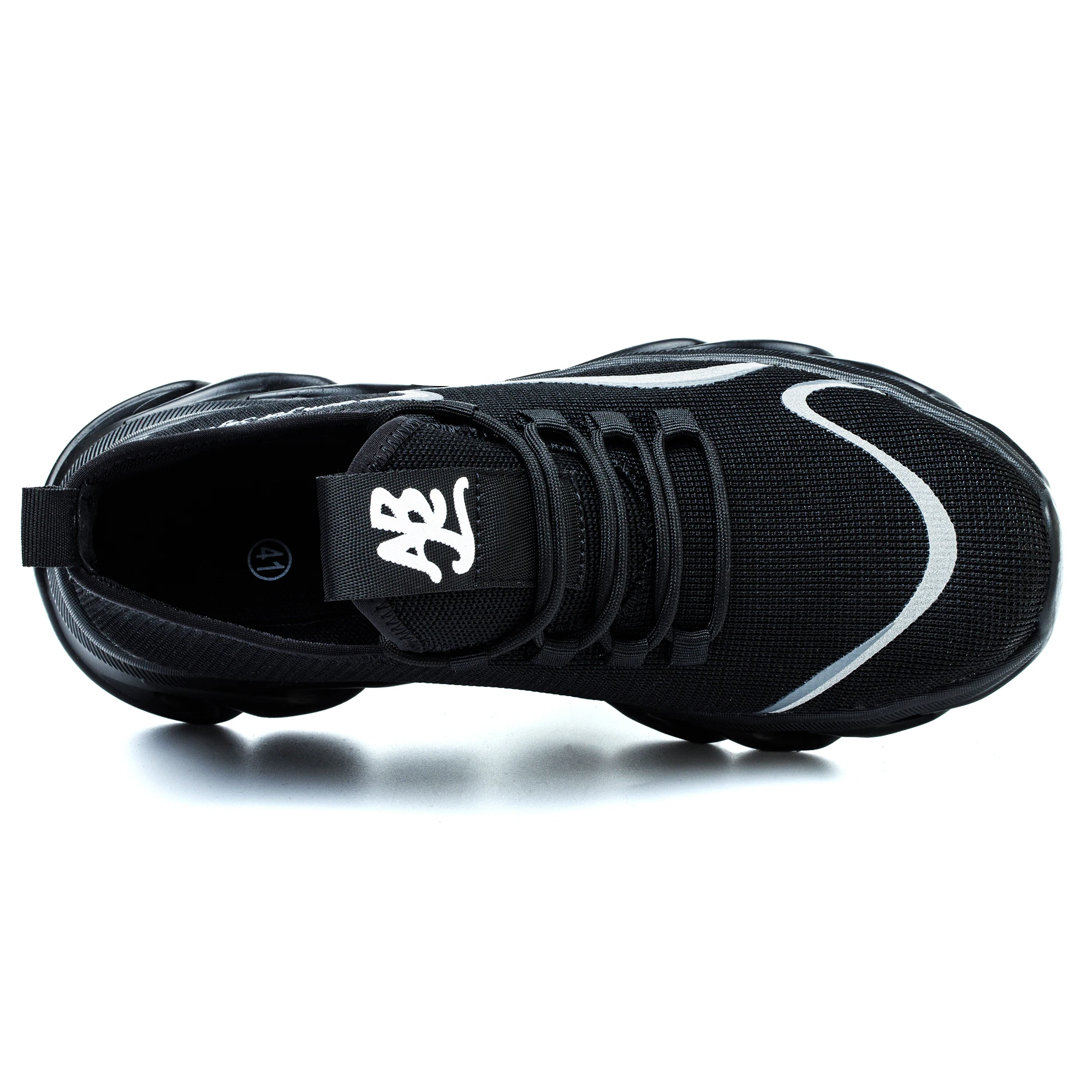 أحذية عمل بمقدمة فولاذية للرجال خفيفة الوزن قابلة للتنفس أحذية واقية مقاومة للثقب ومضادة للسحق للعمل والمشي لمسافات طويلة في الهواء الطلق باللون الأسود #6