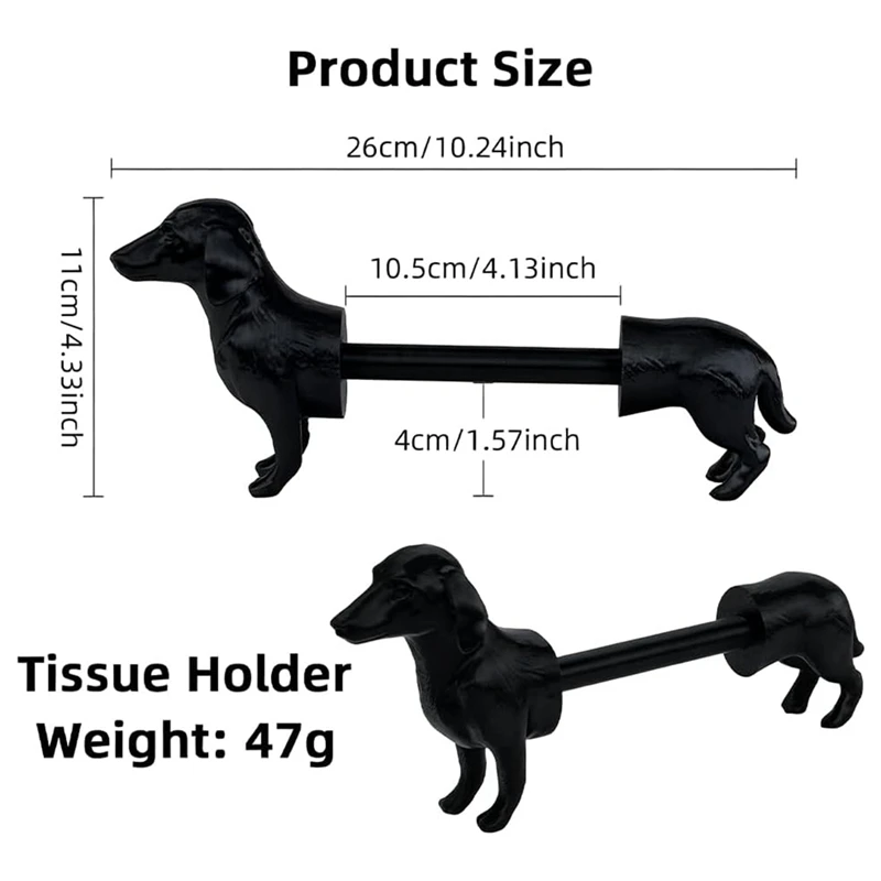 Cute Paper Towel Holder Dachshund Decor Stand Freestanding Animal Decoration for Kitchen Countertop Home Decor Retail