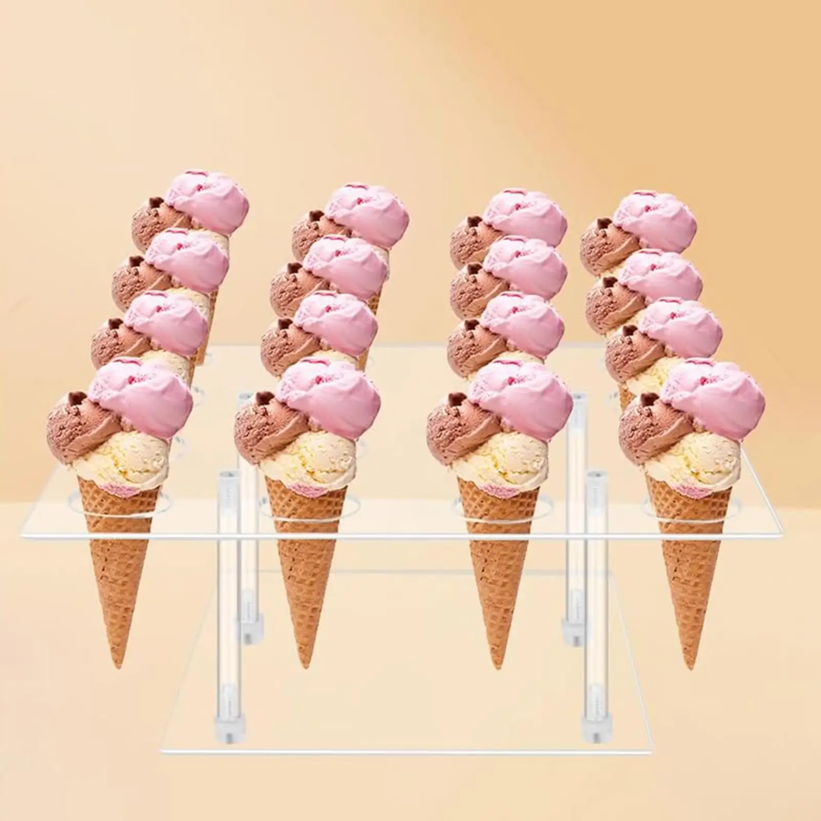 

Acrylic Ice Cream Cone Holder Display Stand for Anniversary Buffet Birthday