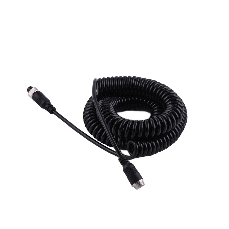 4 Pin Spring Aviation Extension Video Connector Extension Cable for Truck Bus Monitor CCTV Camera