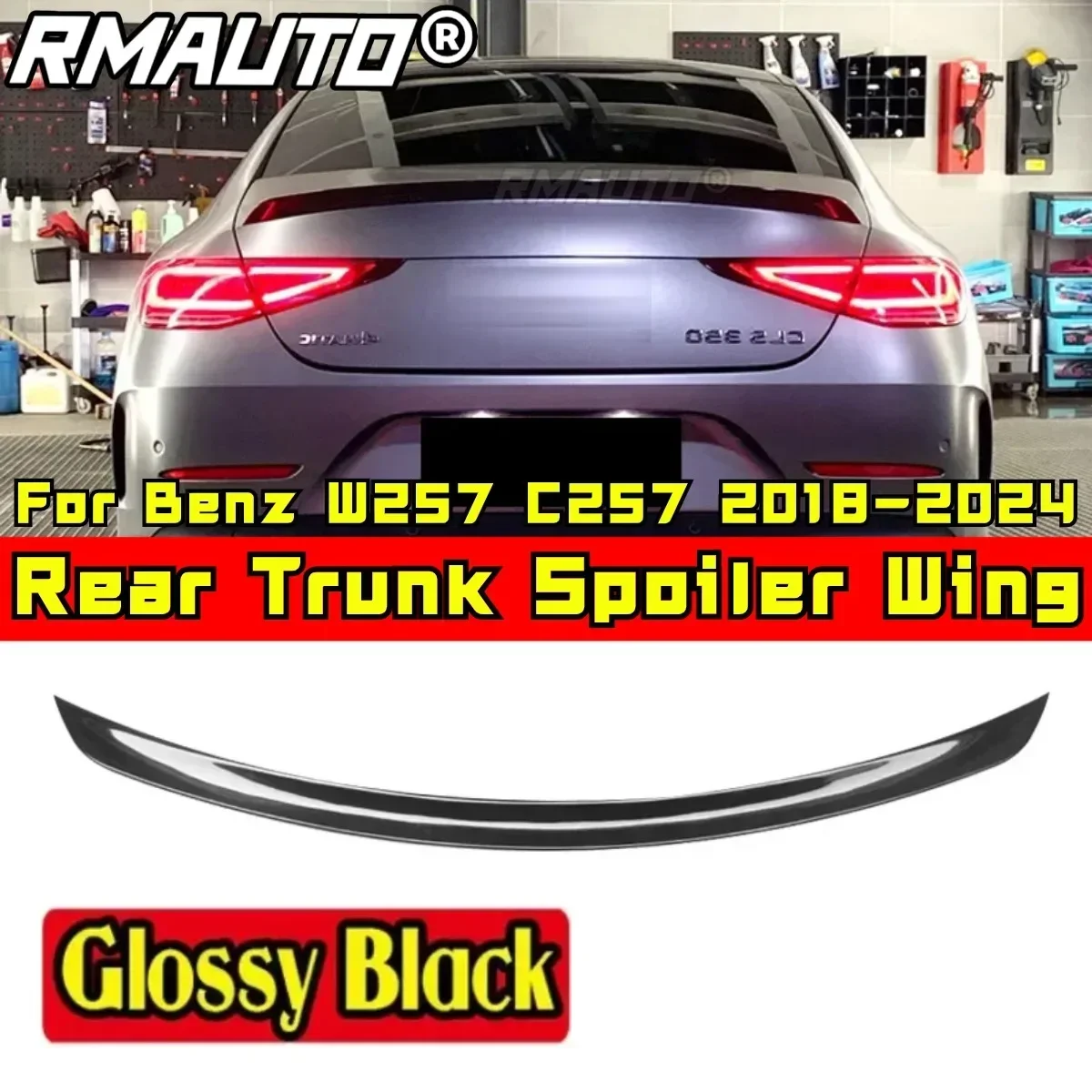 Car Rear Trunk Spoiler Body Kit Car Rear Wing For Mercedes Benz CLS Class W257 C257 CLS400 CLS550 AMG 2018-2024 Car Accessories