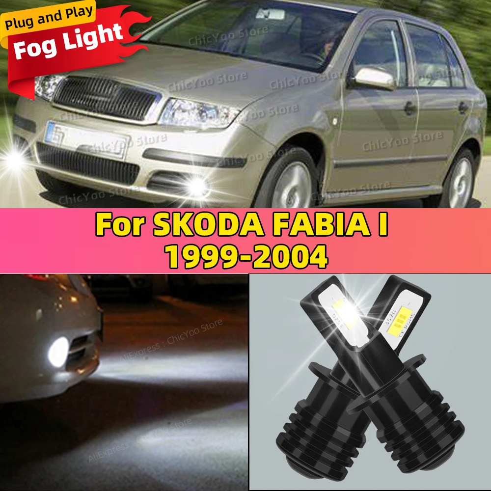 

2PCS 20000LM Car LED Fog Light Bulb For SKODA FABIA I 1999 2000 2001 2002 2003 2004 Replace 6000K Auto Fog Lamp