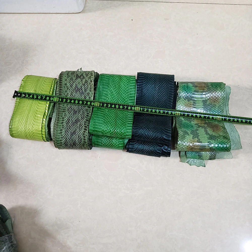 Green Series Snake Skin Printing Leather Snake Skin for Phone Case, Leather Bag, Belt DIY, Handmade Watch Strap Making Materials