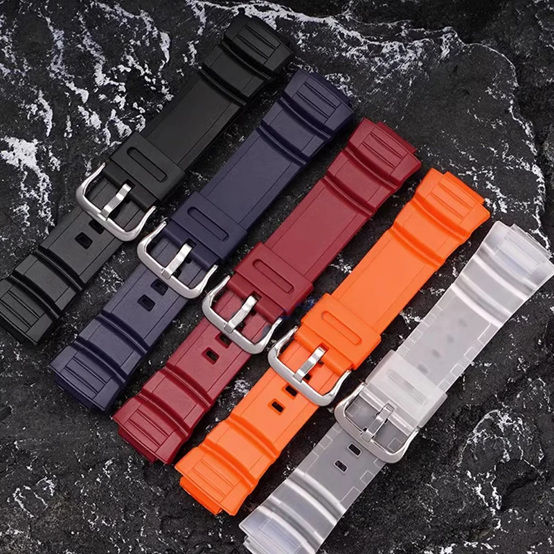 Cinturino in gomma per Casio MCW-100H/110H W-S220 HDD-S100 WV-200 AE-2000/2100 Cinturino in resina 16mm Accessori per orologi