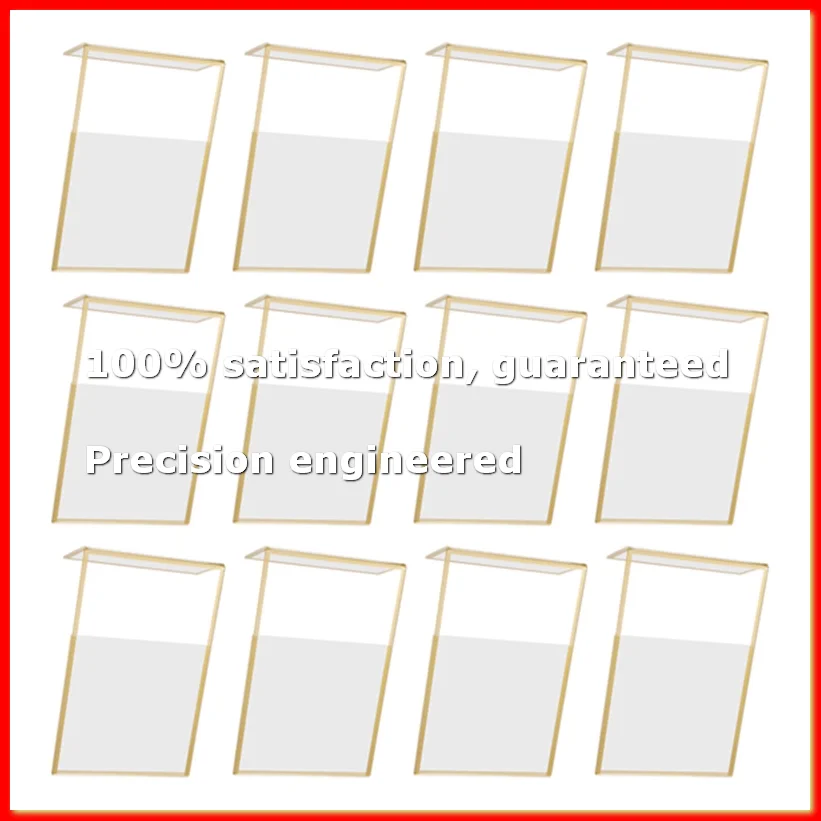 

12PCS Gold Frame Acrylic Sign Holder Wedding Table Number Holder Slanted Menu Double Sided Stand, 4X6Inch Vertical-A09G