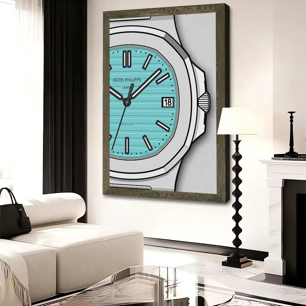 Patek Philippe Cyan Blue Watch Canvas Poster Customizable Printed Canvas Painting Wall Art for Fans Room Ornaments Wand Deko - view 4
