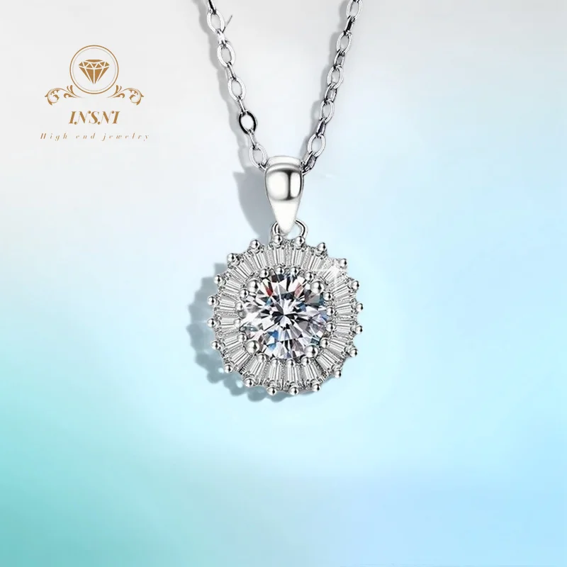 

1ct D Color Moissanite Luxury Cube Pendant S925 Silver Necklace Certified Hot Selling Free gift for woman jewelry Non-allergic