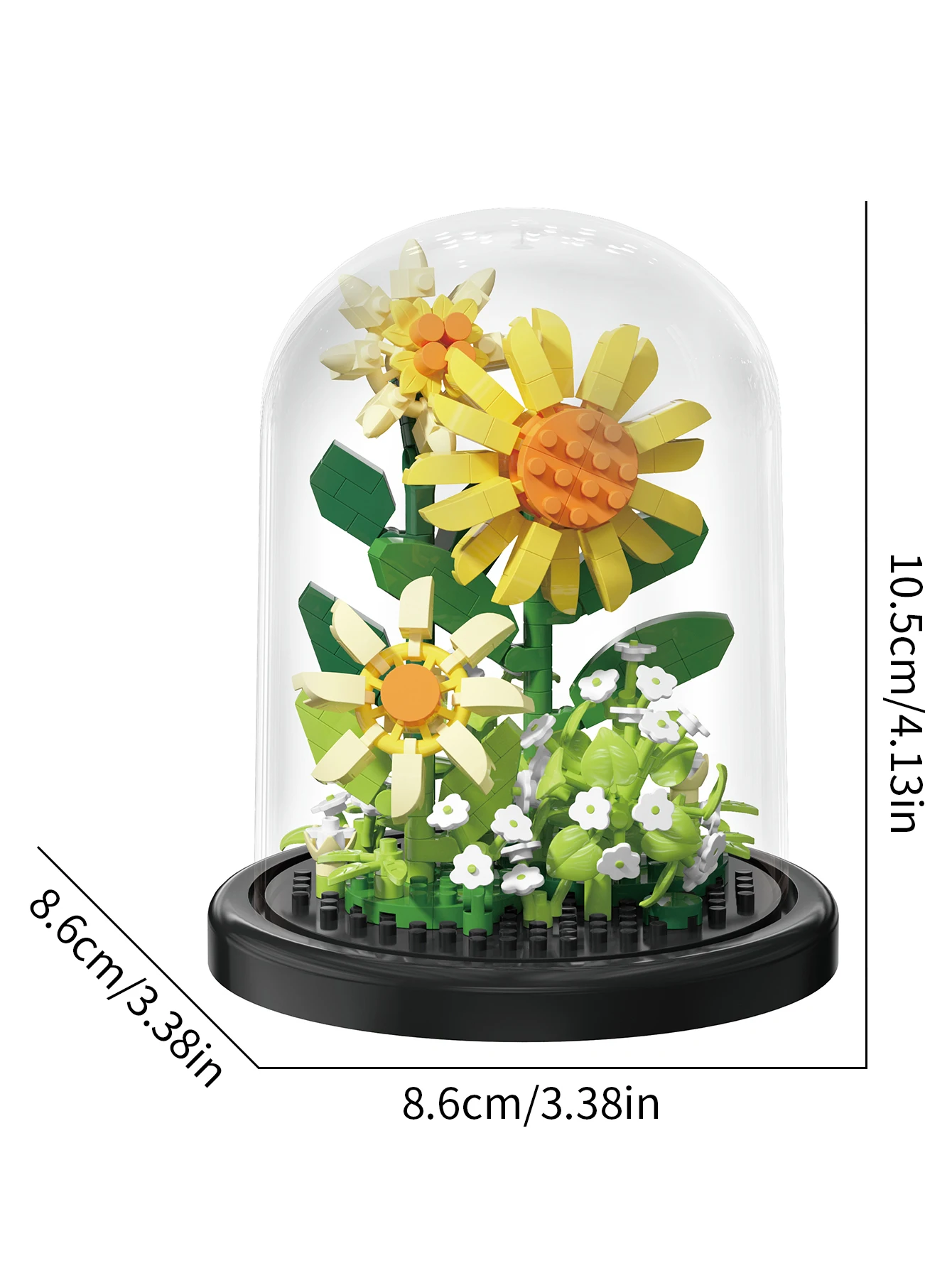 Mikro partikel Baustein Bouquet handgemachtes Geschenk, Kinder Puzzle Spielzeug handgemachte DIY Sonnenblume Desktop-Dekoration Ornament – Detail 3