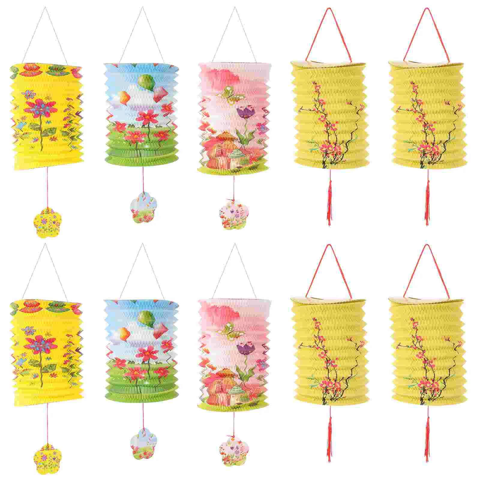 

10 Pcs Lantern Festival Hanging Lanterns Decorative Paper Chinese Party Supplies Child