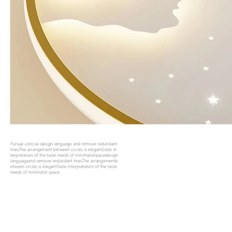 SANDYHA الحديثة بسيطة مصباح السقف الدافئ الكرتون القمر ستار تصميم غرفة الاطفال غرفة نوم ديكور المنزل تركيبة إضاءة رومانسية