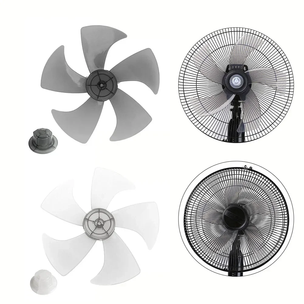 Fan Blade With Nut Cover For Pedestal For 14Inch/355mm Stand/desk Plastic Fan Replacement Accessories Household Fan Blade