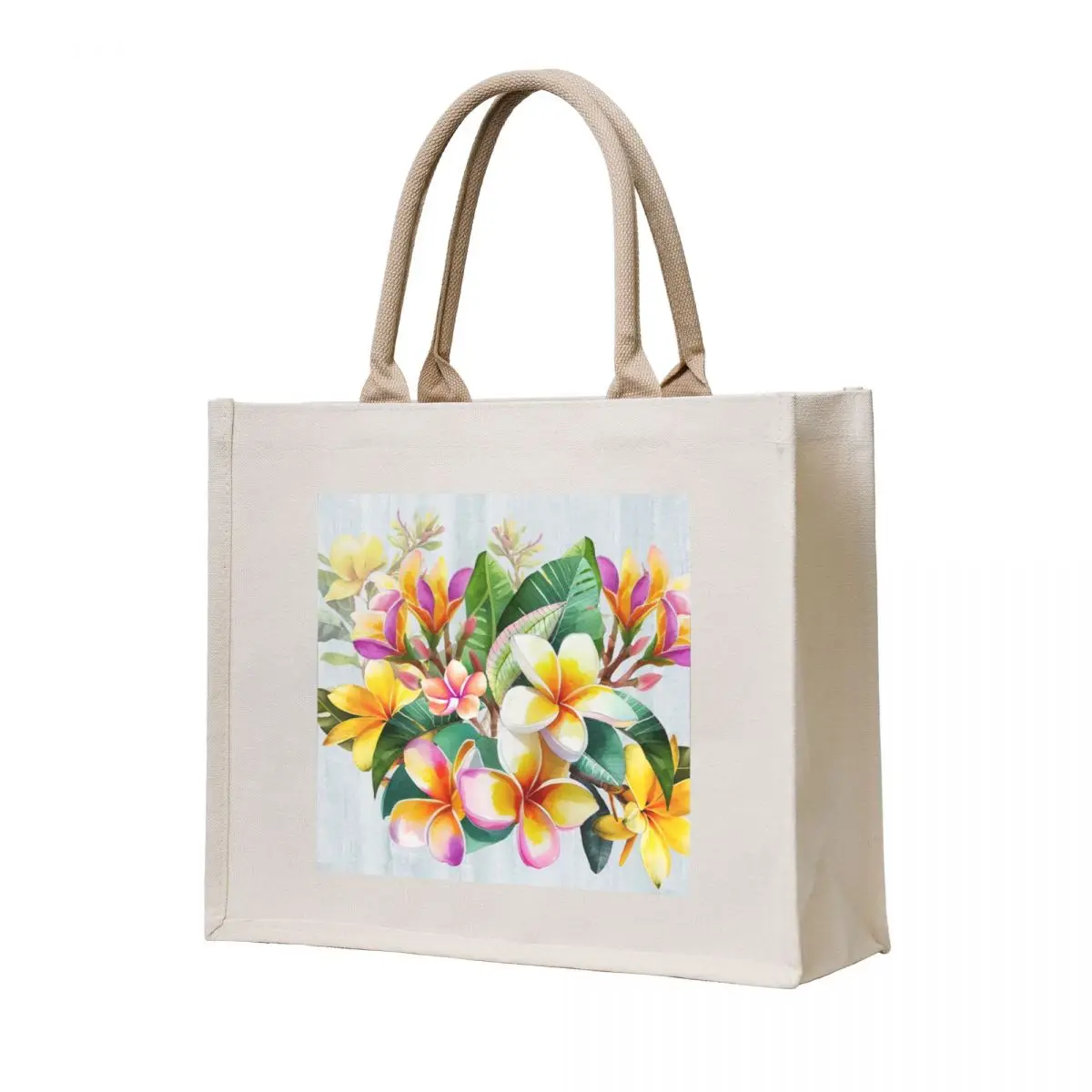 

Colorful Hawaiian Sunrise Plumeria Tote Bag Shopping bags shopping bag logo shopper bags for women tote bag men