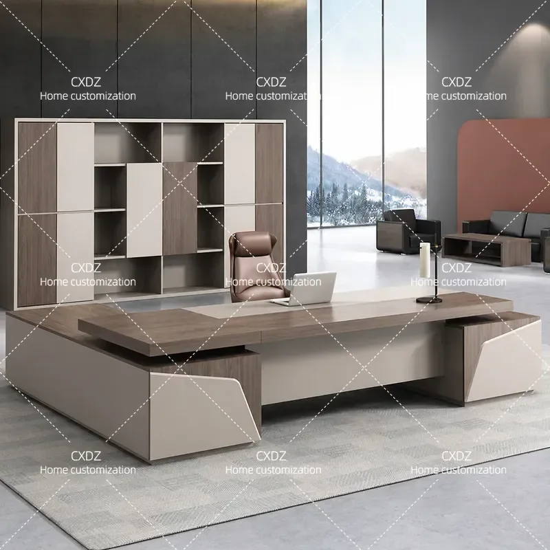 Light luxury boss table Modern minimalist executive manager President desk Office table and chair combination Office